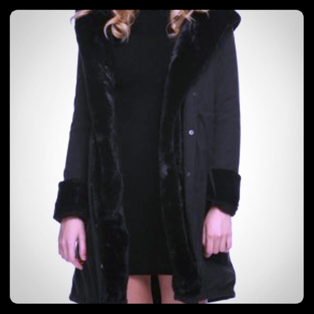 Faux fur parka